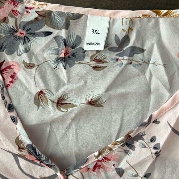 New Plus Size Floral Bohemian High Waist V Neck Long Summer Dress Dusty Pink - Picture 10 of 12